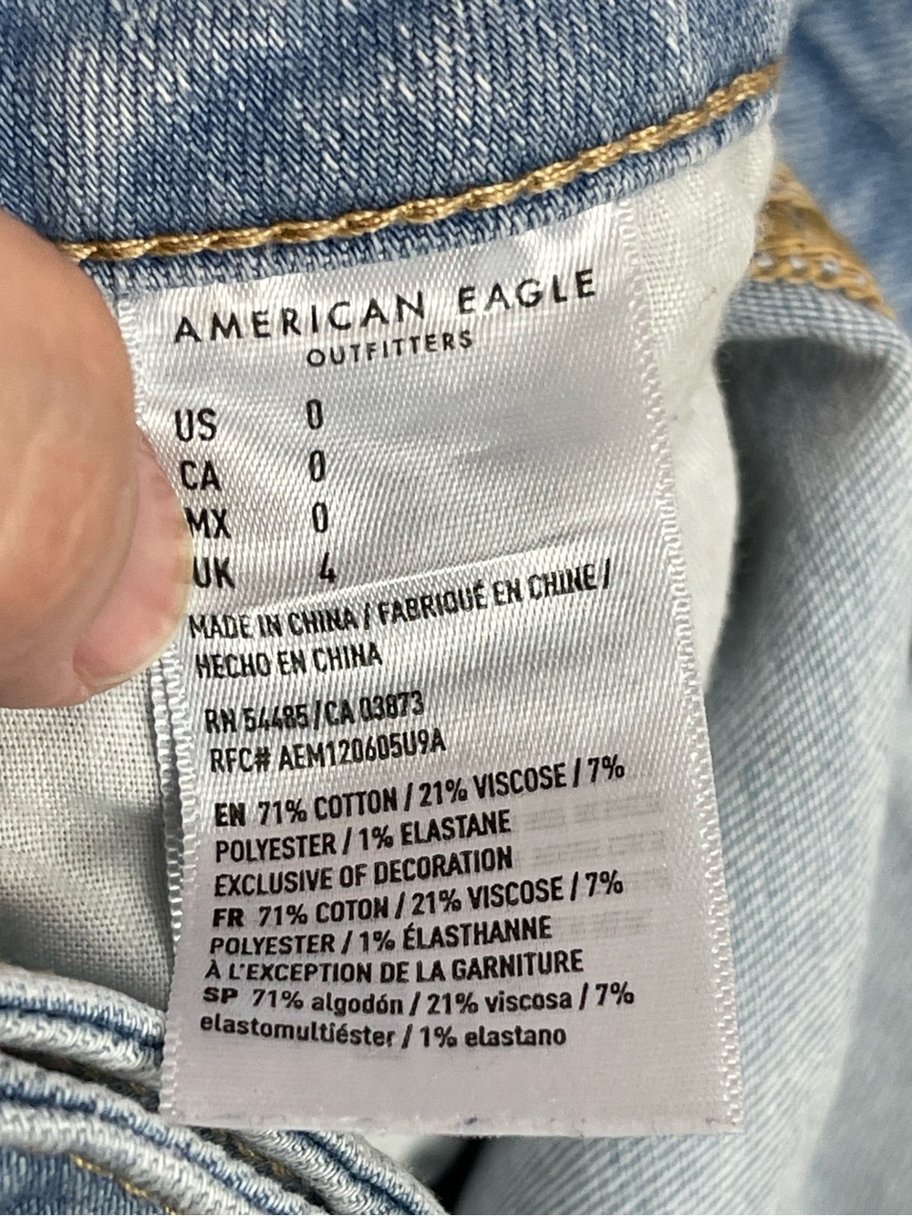 American Eagle Outfitters size 0 high rise shortie light wash jean shorts - Picture 5 of 8